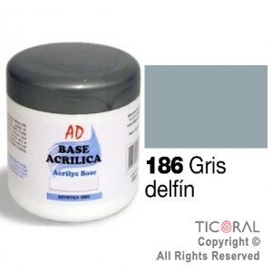 BASE ACRILICA AD 186 GRIS DELFIN 200ML X 3 UNIDADES